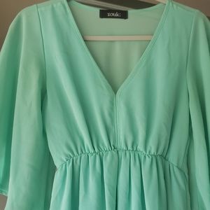 Turquoise Chiffon dress